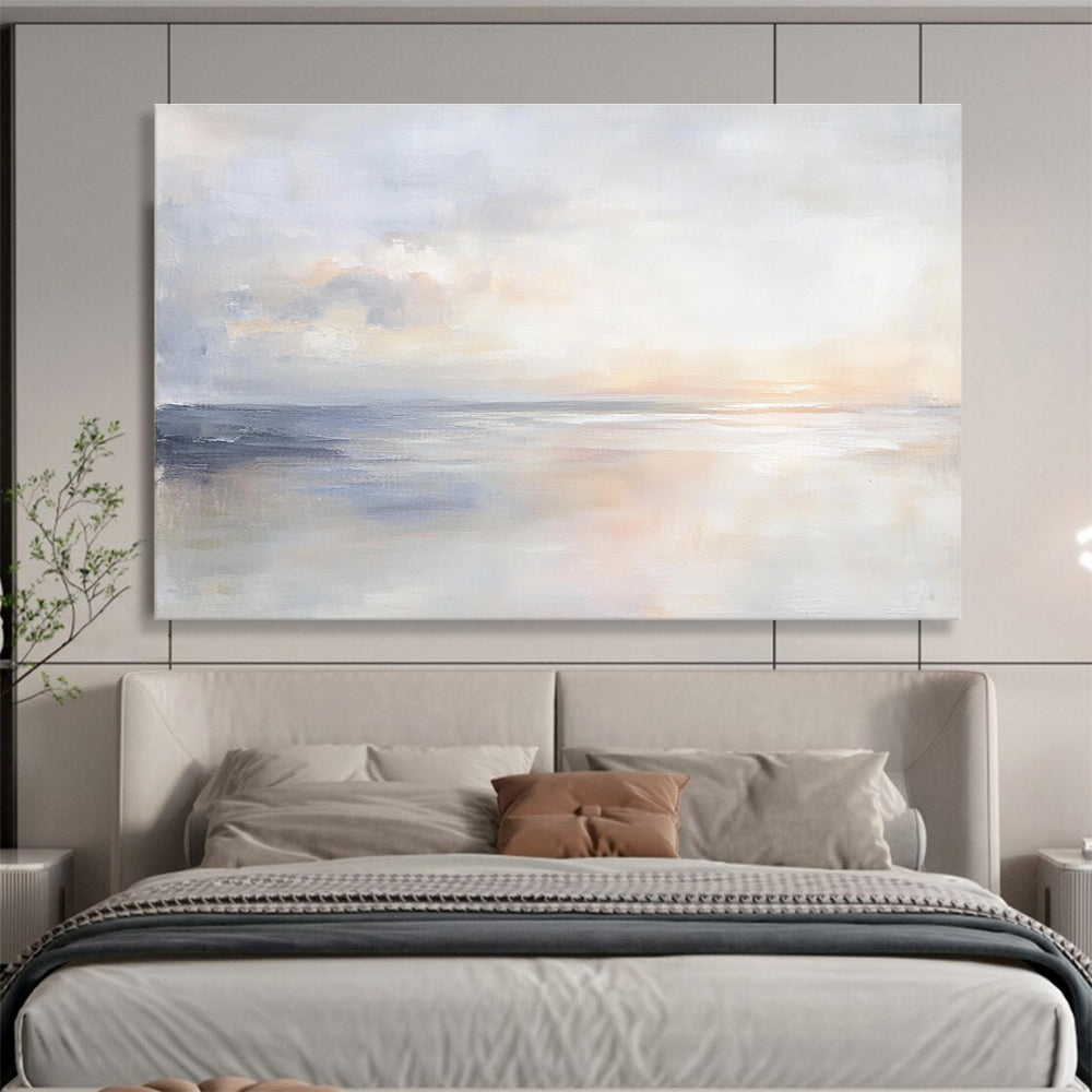 Serene Sea Abstract Painting with Soft Color Blends DYP147