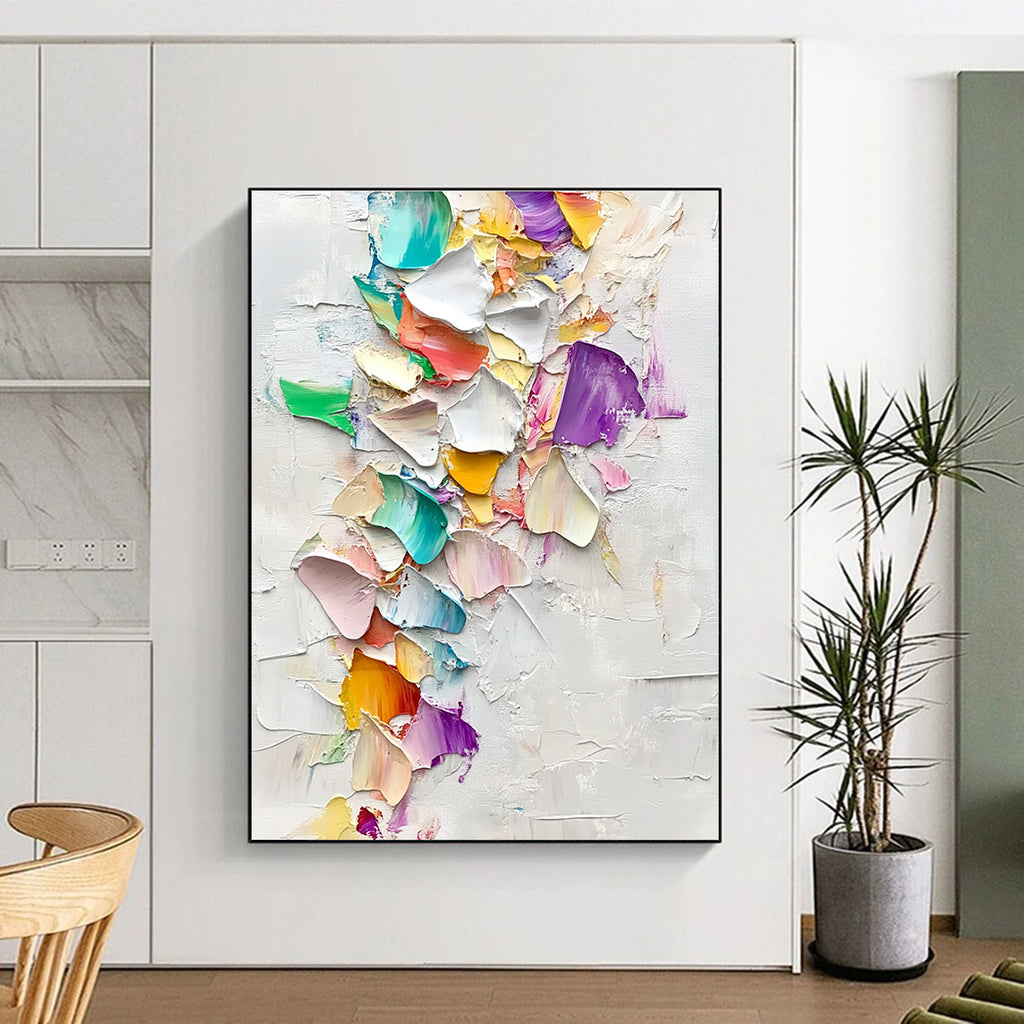 Colorful Petal Abstract Painting with Thick Textures GER484