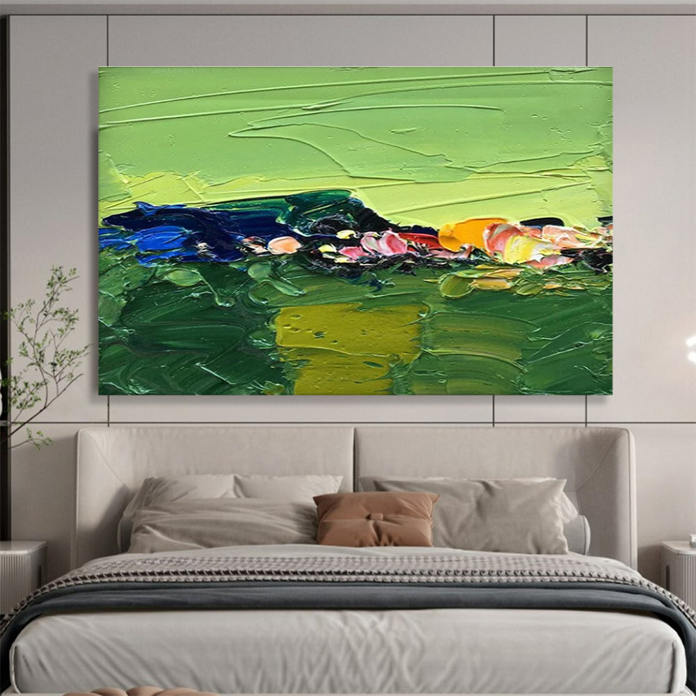 Abstract Green Landscape Abstract Painting THY436