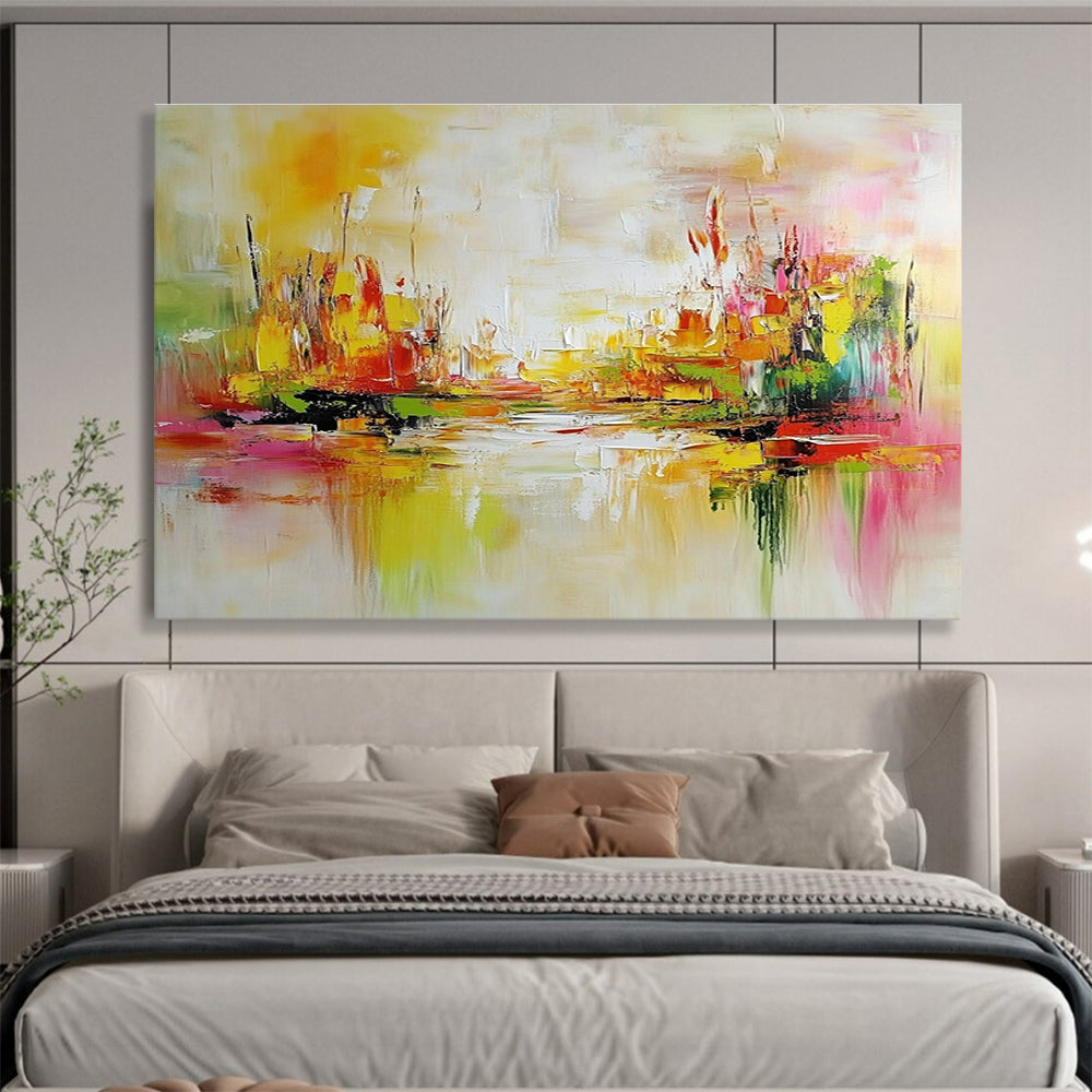 Colorful Abstract Cityscape Painting with Vibrant Hues DYP297