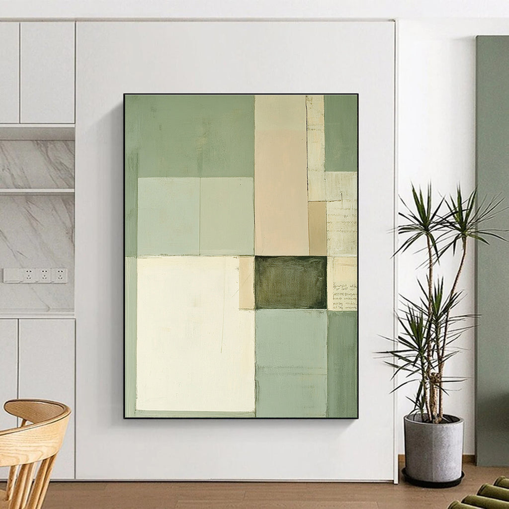 Geometric Color - Block Abstract Painting with Soft Tones GER274