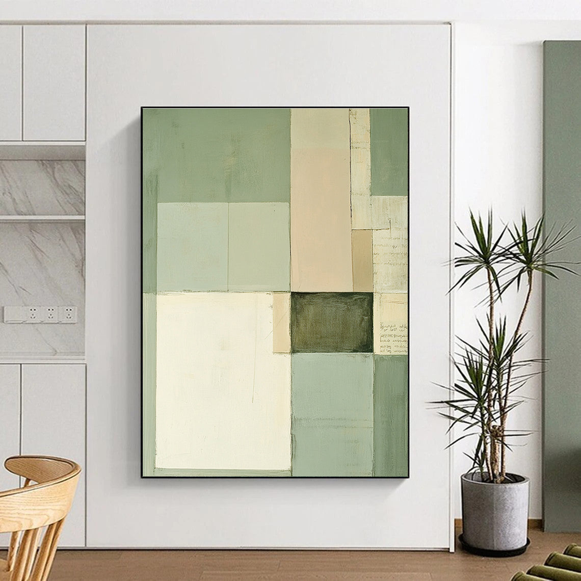 Geometric Color - Block Abstract Painting with Soft Tones GER274