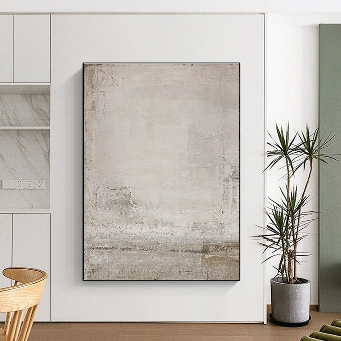 Gray - textured Minimalist Abstract Painting for Subtle Spaces ADGE055