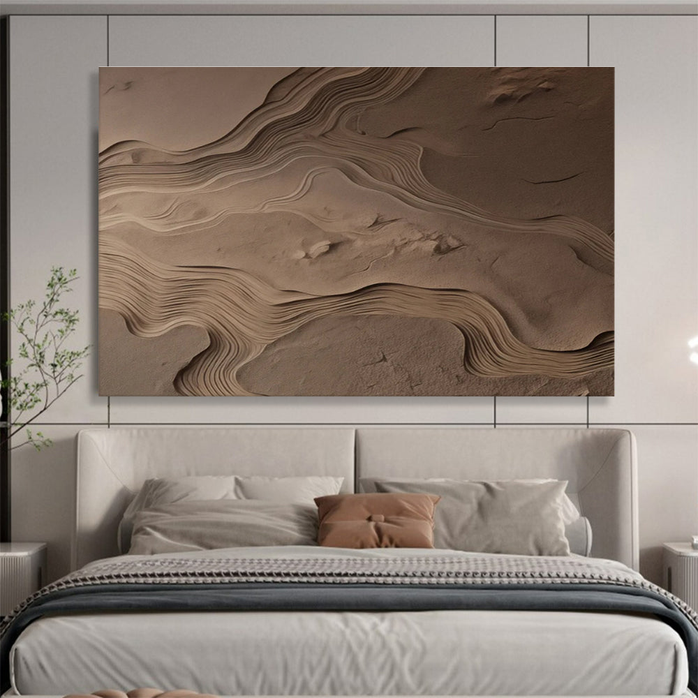 Beige Textured Sand - like Abstract Painting THY094
