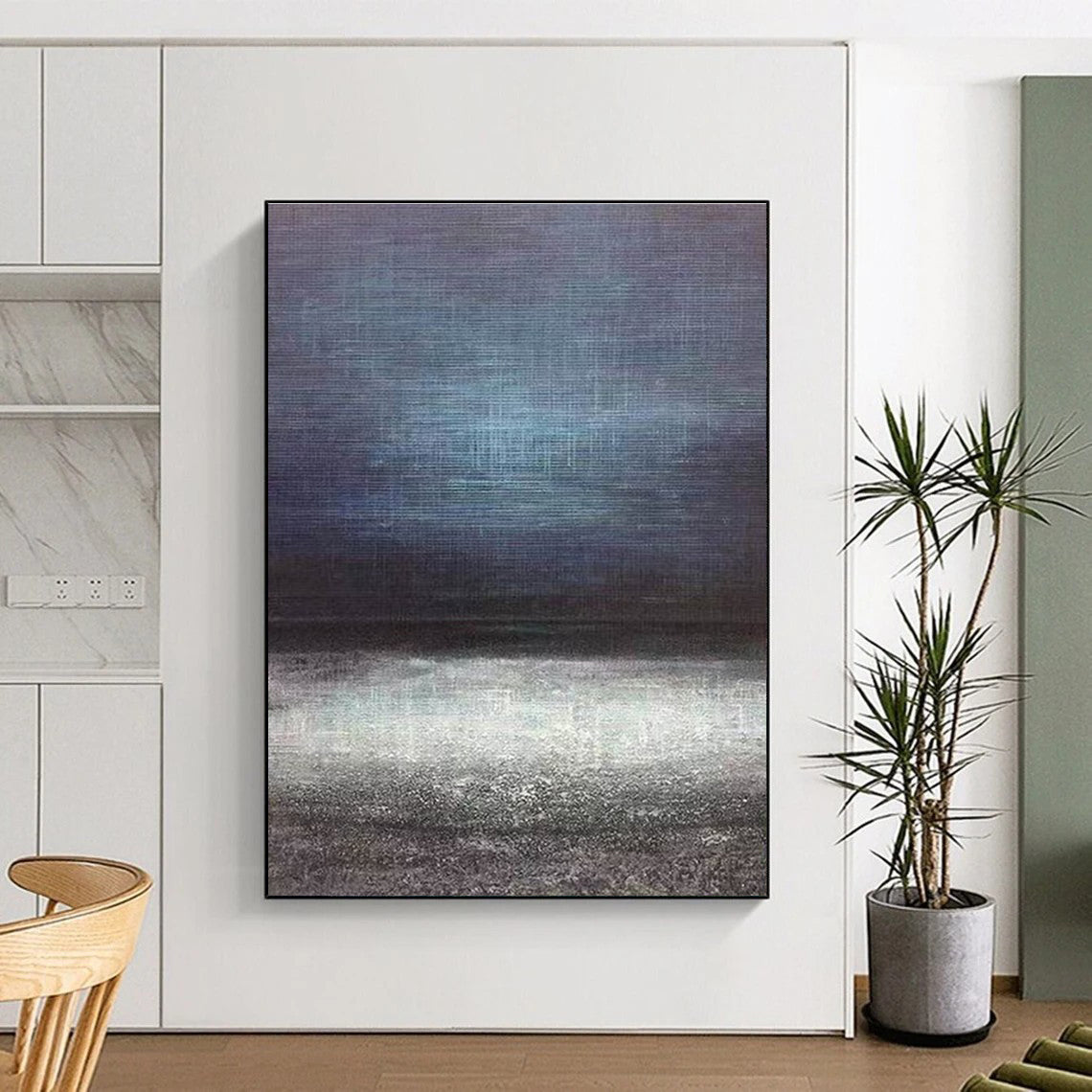 Blue Gray Abstract Gradient Painting ADGE259