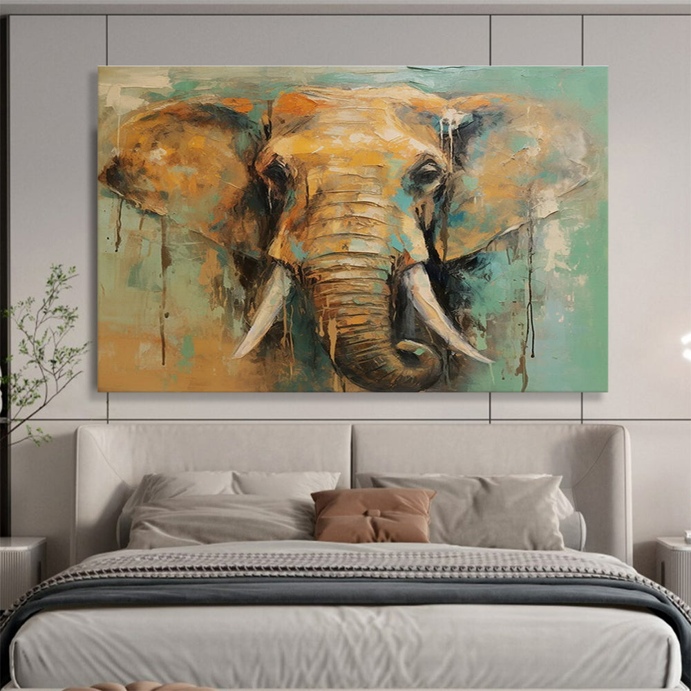 Colorful Elephant - faced Abstract Painting THY082