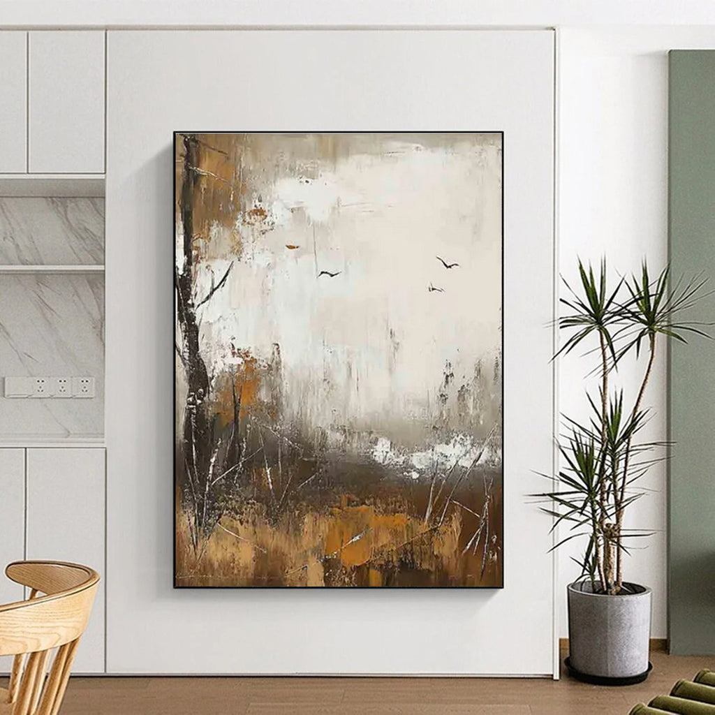 Autumn Landscape Abstract Painting with Warm Hues ADGE484