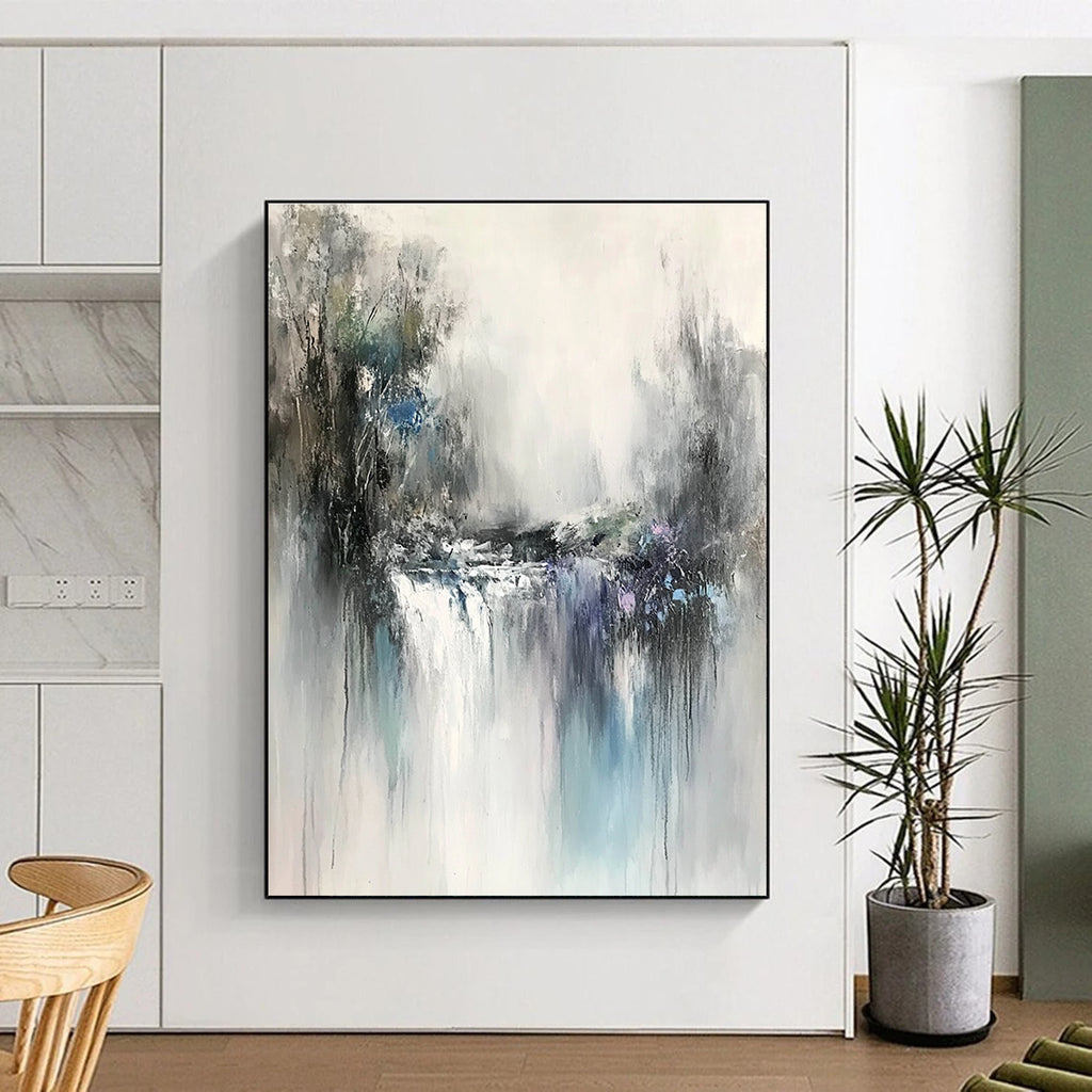 Waterfall Abstract Painting with Flowing Textures GER436