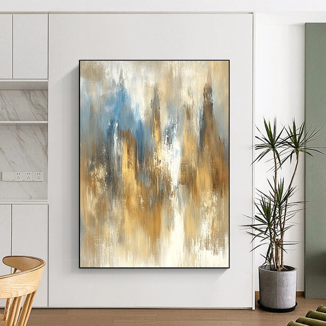 Cityscape Abstract with Blue Brown and White GER336