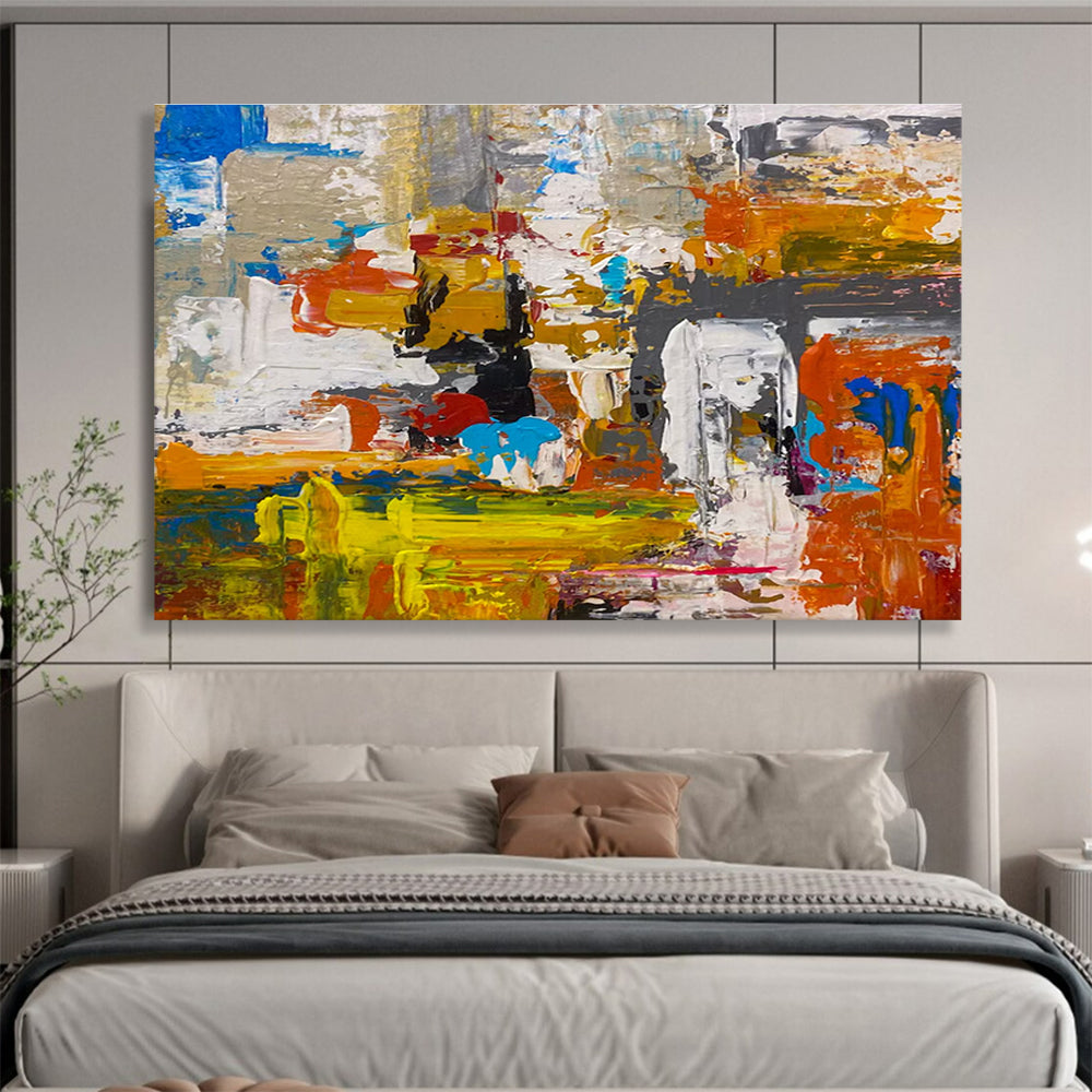 Color Block Abstract Painting with Bold Color Combinations THY335