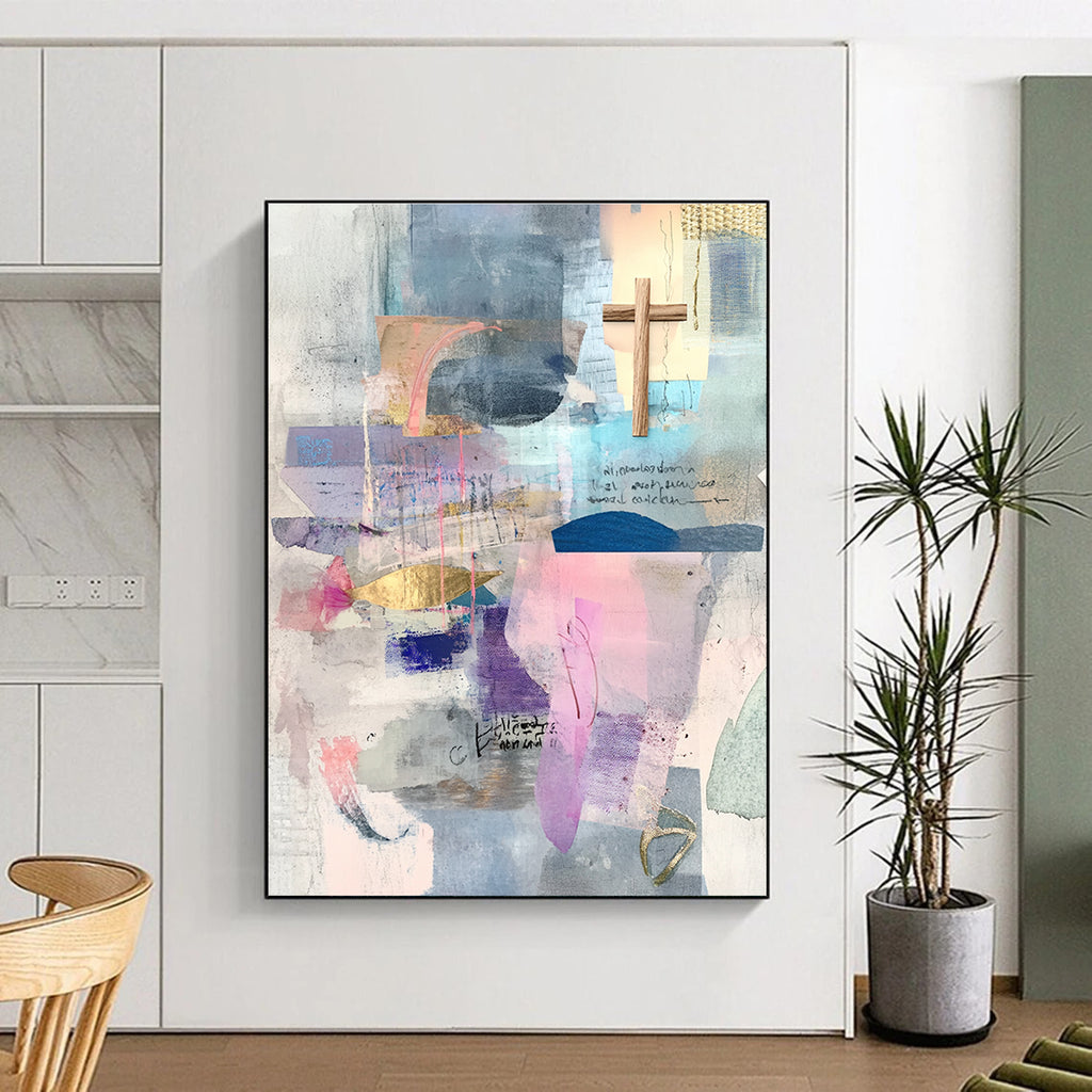 Mixed Media Abstract Collage with Spiritual Elements GER205
