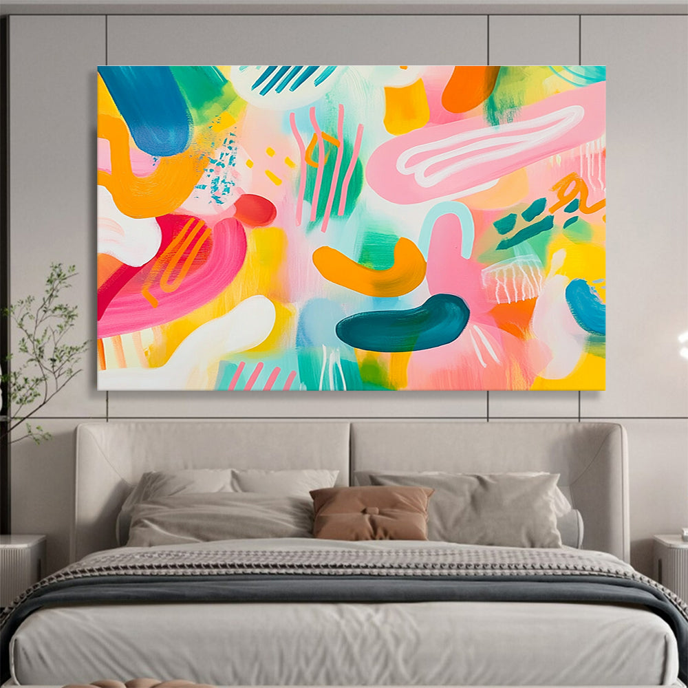 Colorful Playful Shapes Abstract Painting DYP074
