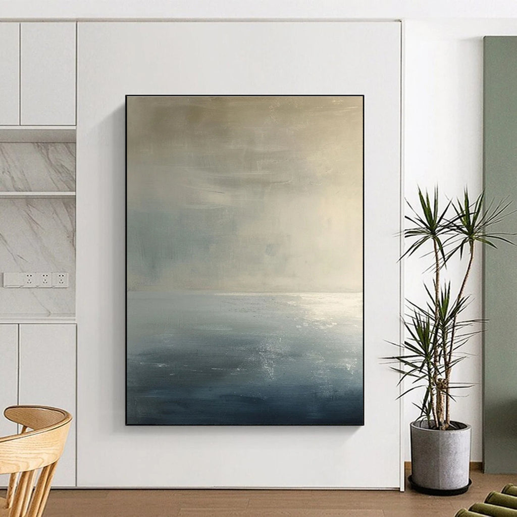 Subtle Light - toned Abstract Painting with Gray and Beige ADGE299