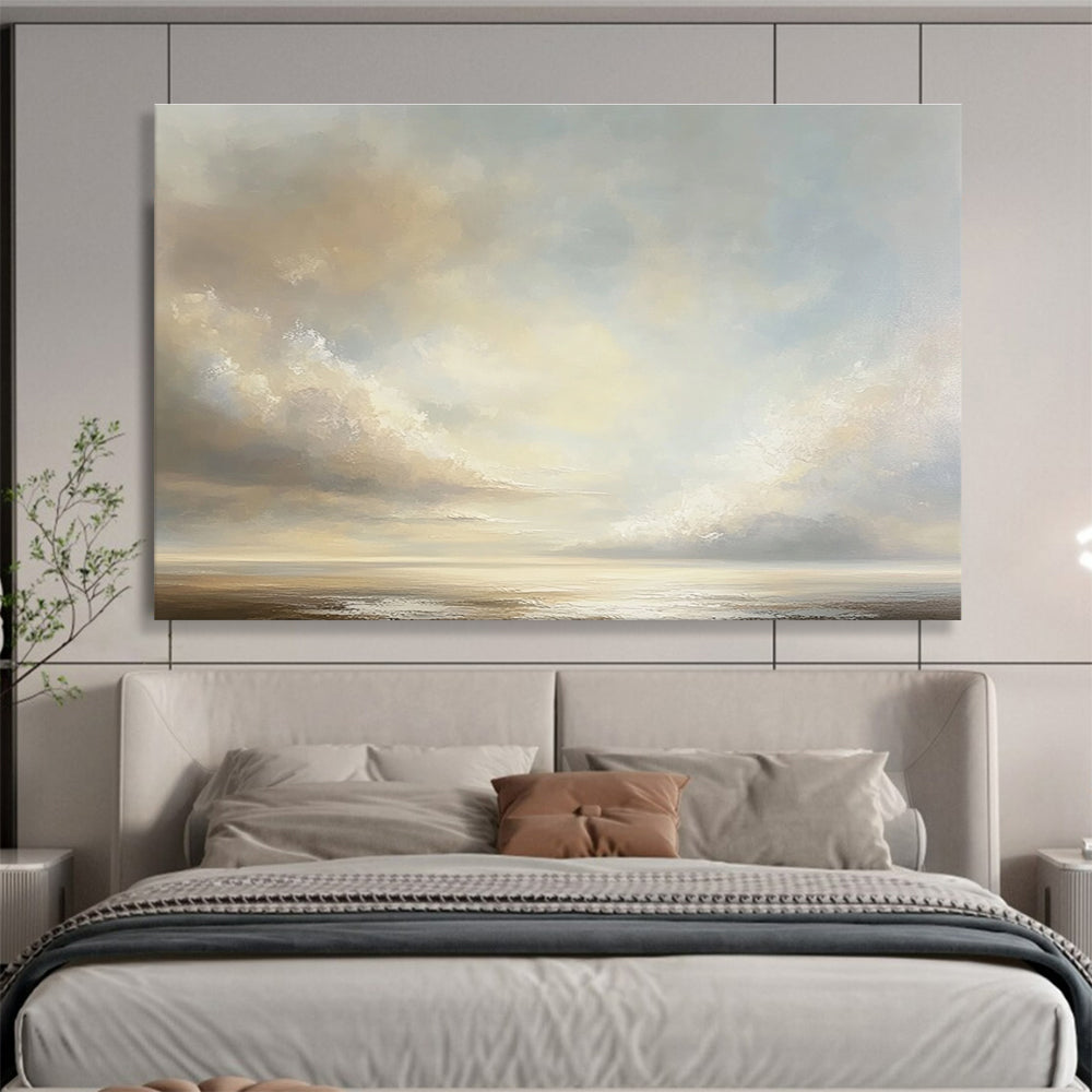 Serene Sky and Sea Abstract Painting with Soft Tones DYP151