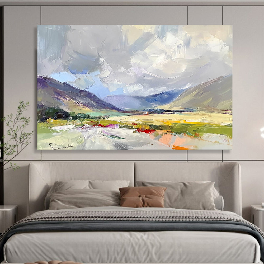 Colorful Mountain Valley - Impressionist Abstract Painting DYP064
