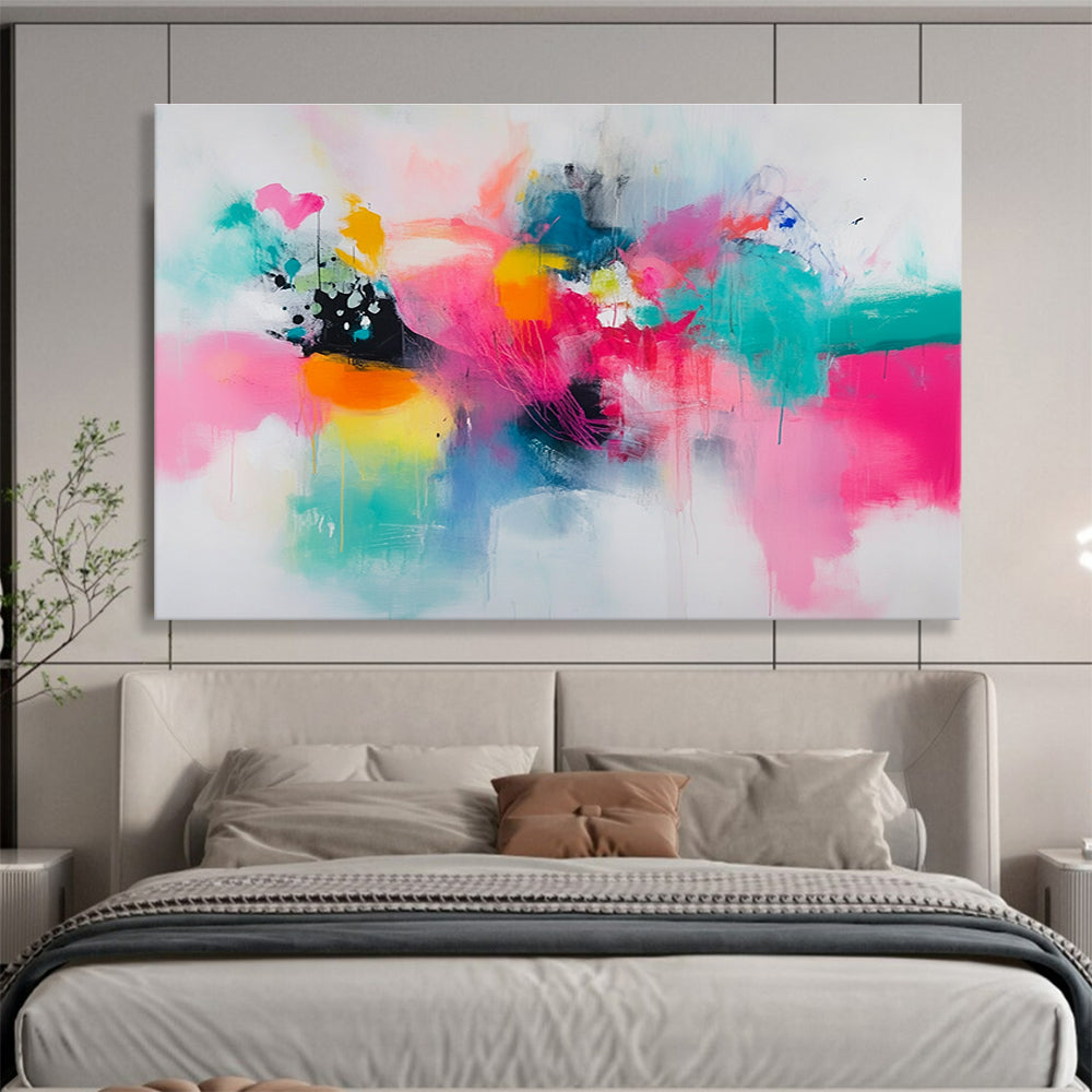Bold Color Abstract Composition Painting with Bright Hues DYP545