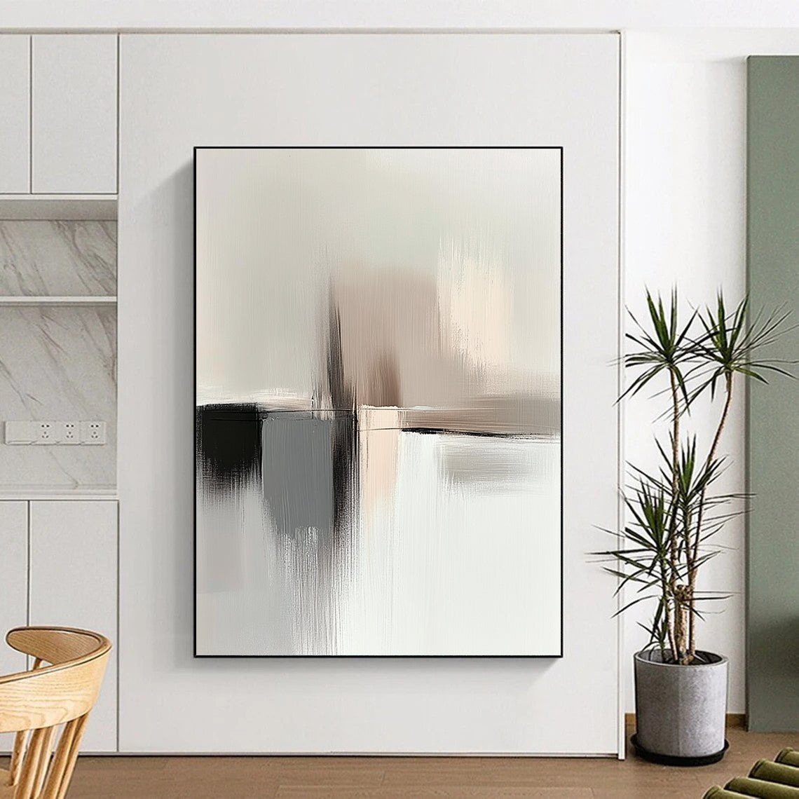 Neutral Abstract Composition Painting with Subtle Tones GER615