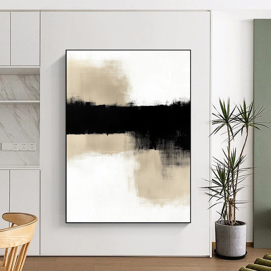 Black Beige Abstract Landscape GER845