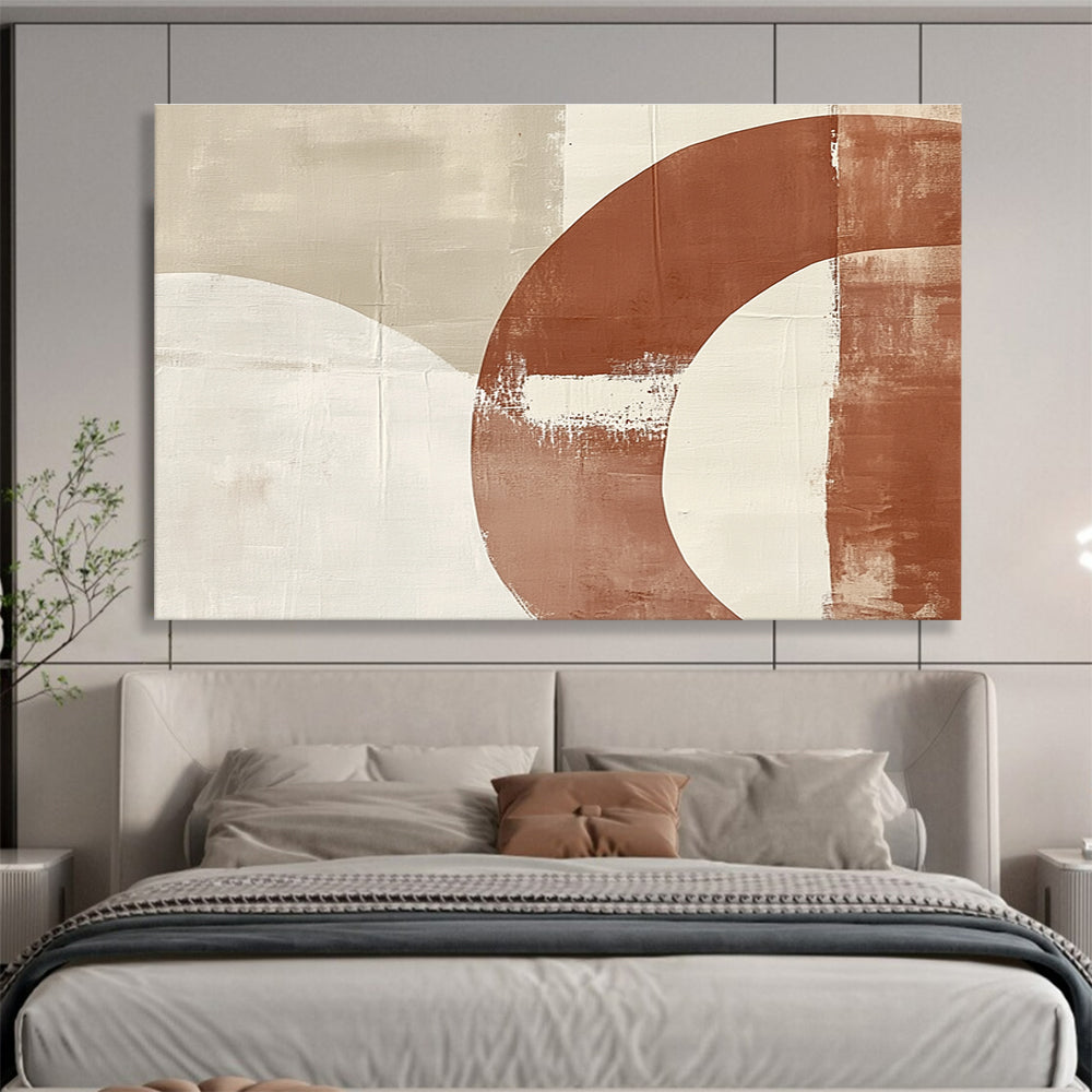 Brown Beige Subtle - Curved Shapes Abstract Painting DYP033