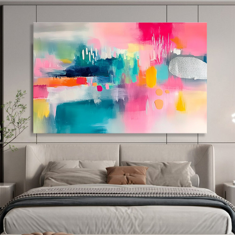 Colorful Modern Abstract Painting with Bright and Eclectic Hues DYP374