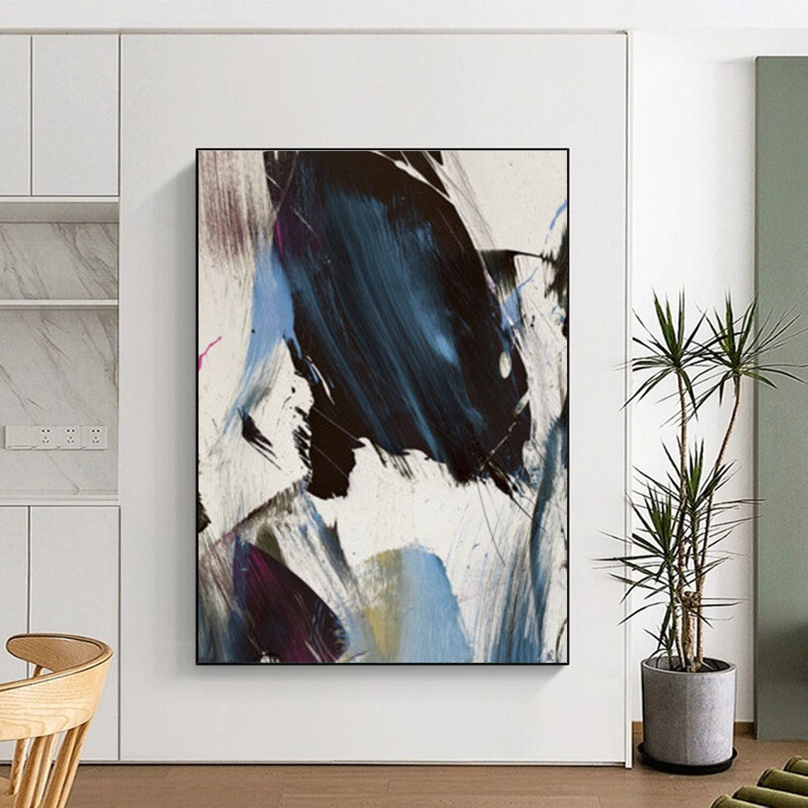 Bold Colorful Abstract with Dynamic Brushstrokes Painting ADGE186