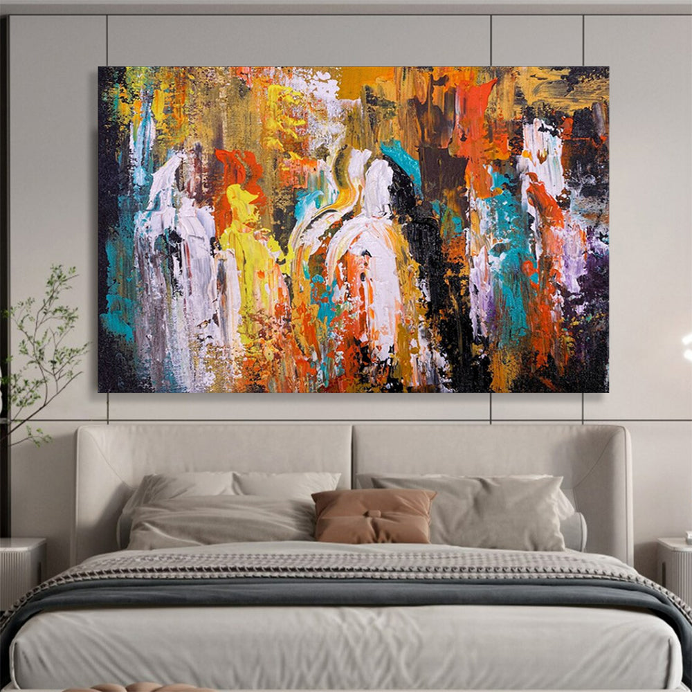 Colorful Figure Abstract Painting with Vivid Hues THY349