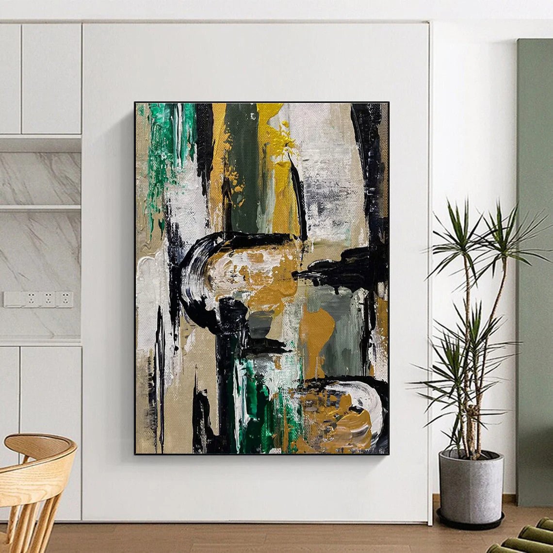 Modern Abstract Painting with Bold Color Blocks ADGE468
