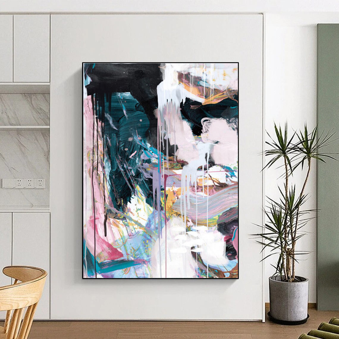 Colorful Dripping Abstract with Vibrant Hues Painting ADGE191