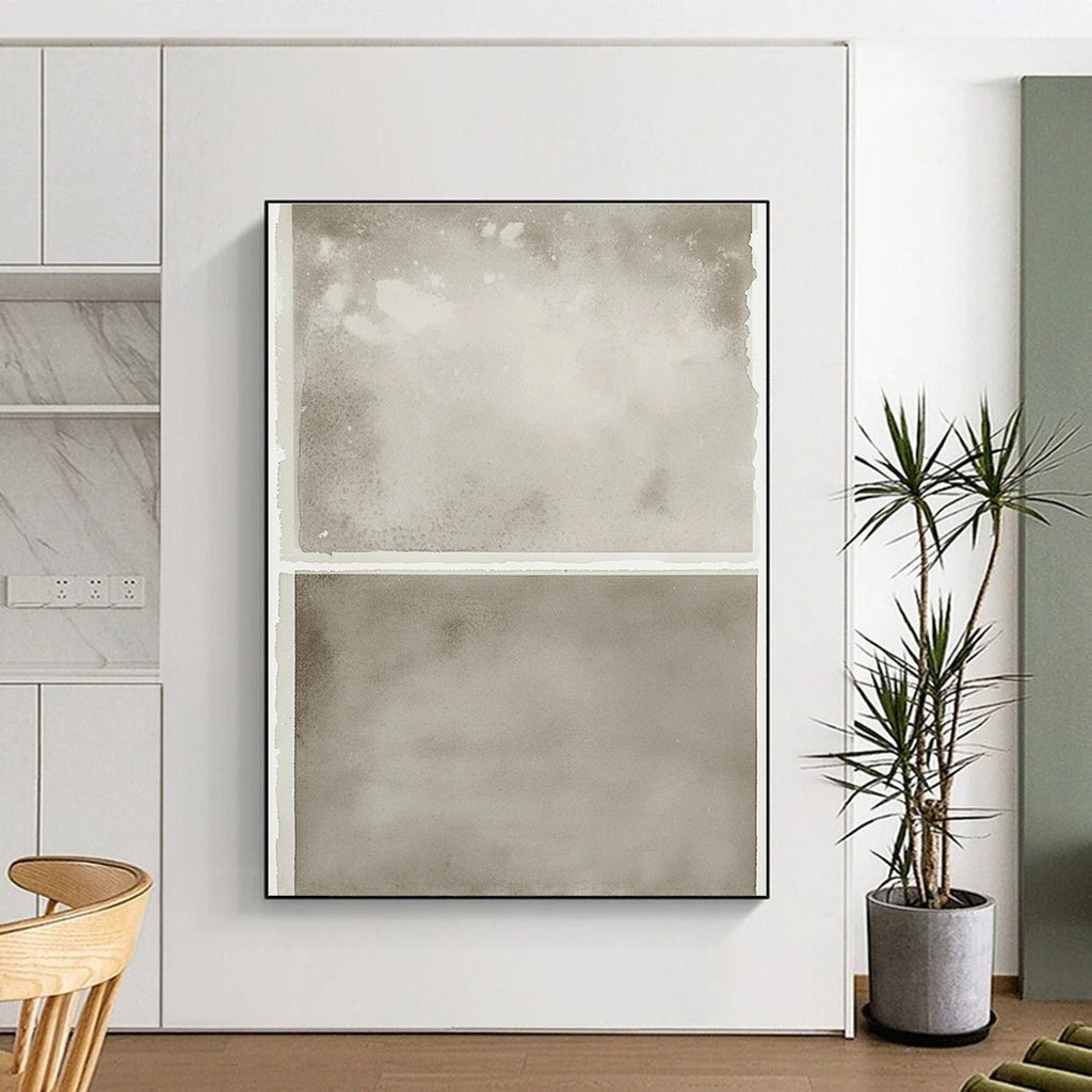 Large abstract watercolor prints in grayish-beige on clean white paper with a spacious blank area below for versatile display.STSC1454
