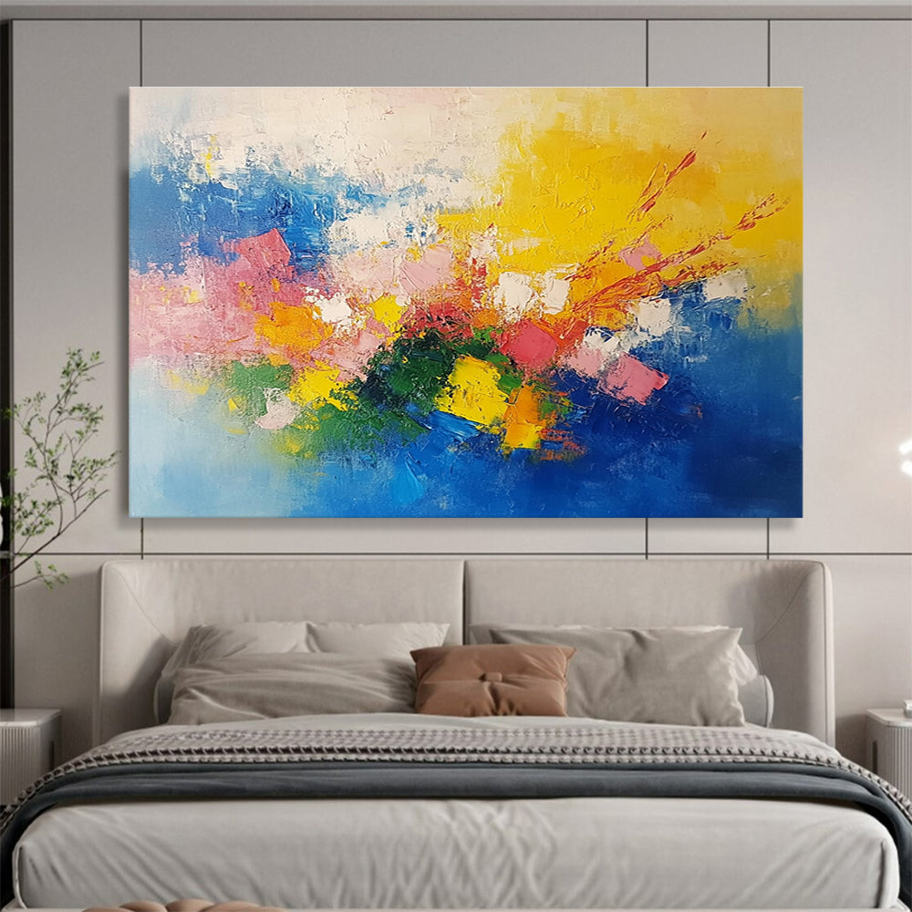 Explosive Colors Abstract Painting with Bright and Contrasting Hues DYP349
