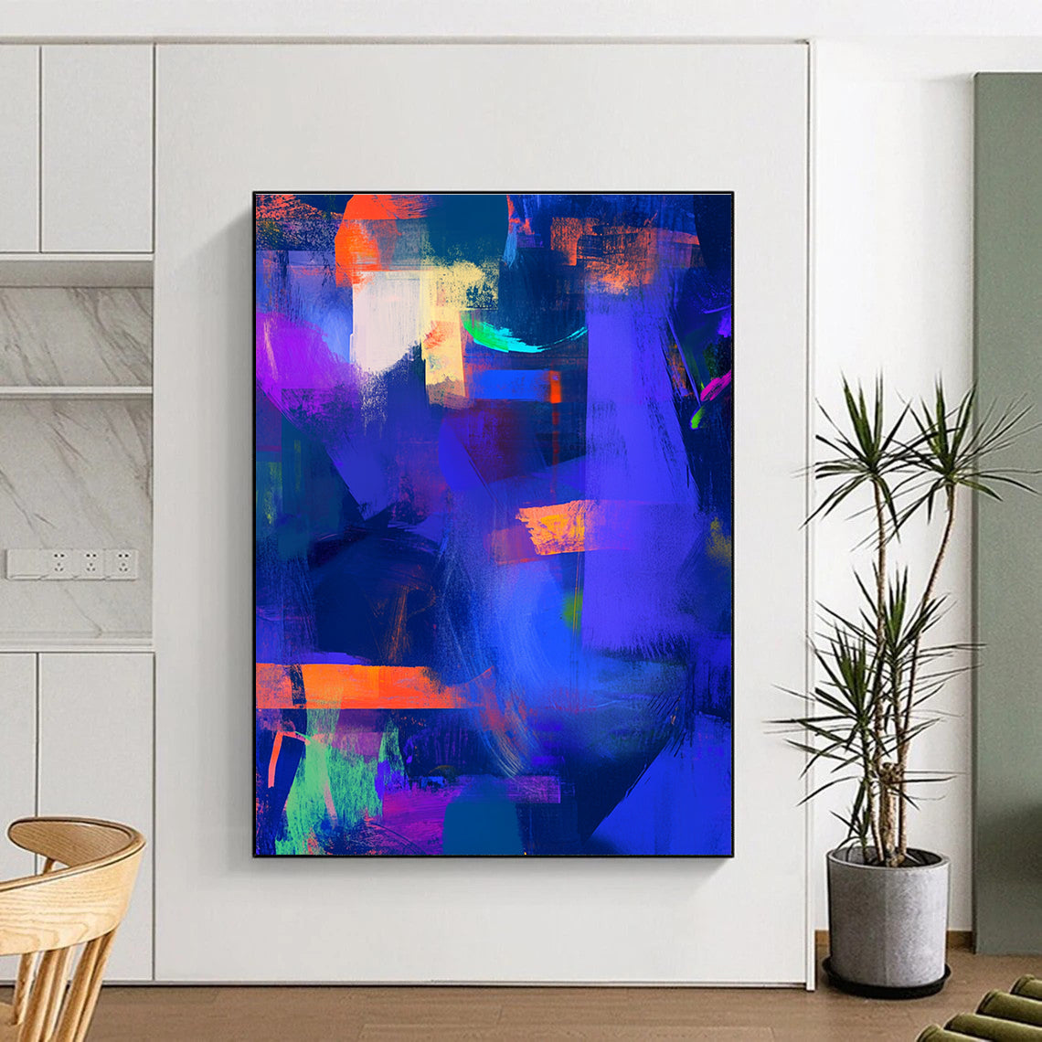 Purple Blue Abstract Painting with Deep Hues GER407