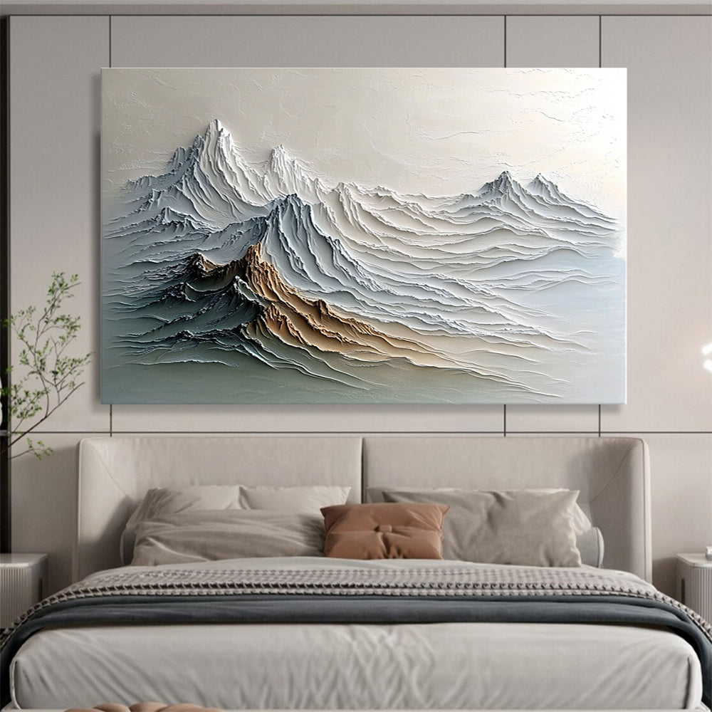 Textured Mountain Landscape Abstract Painting with Layered Colors DYP148