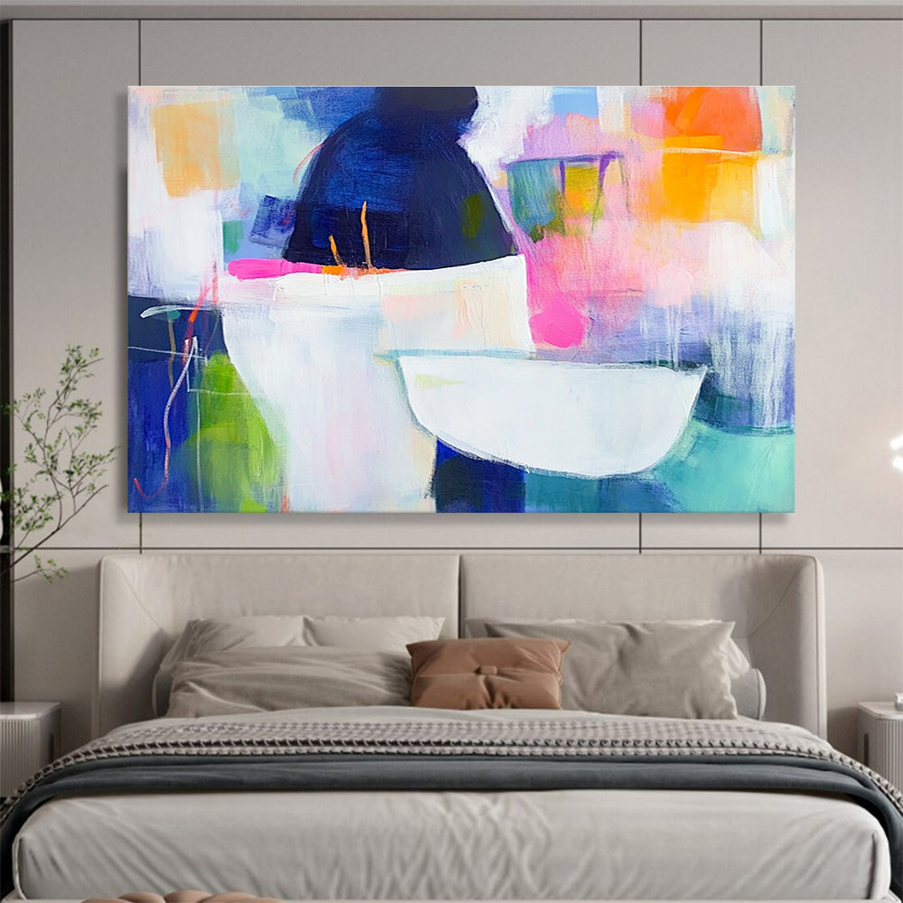 Abstract Vessel Composition Painting with Colorful Background DYP464