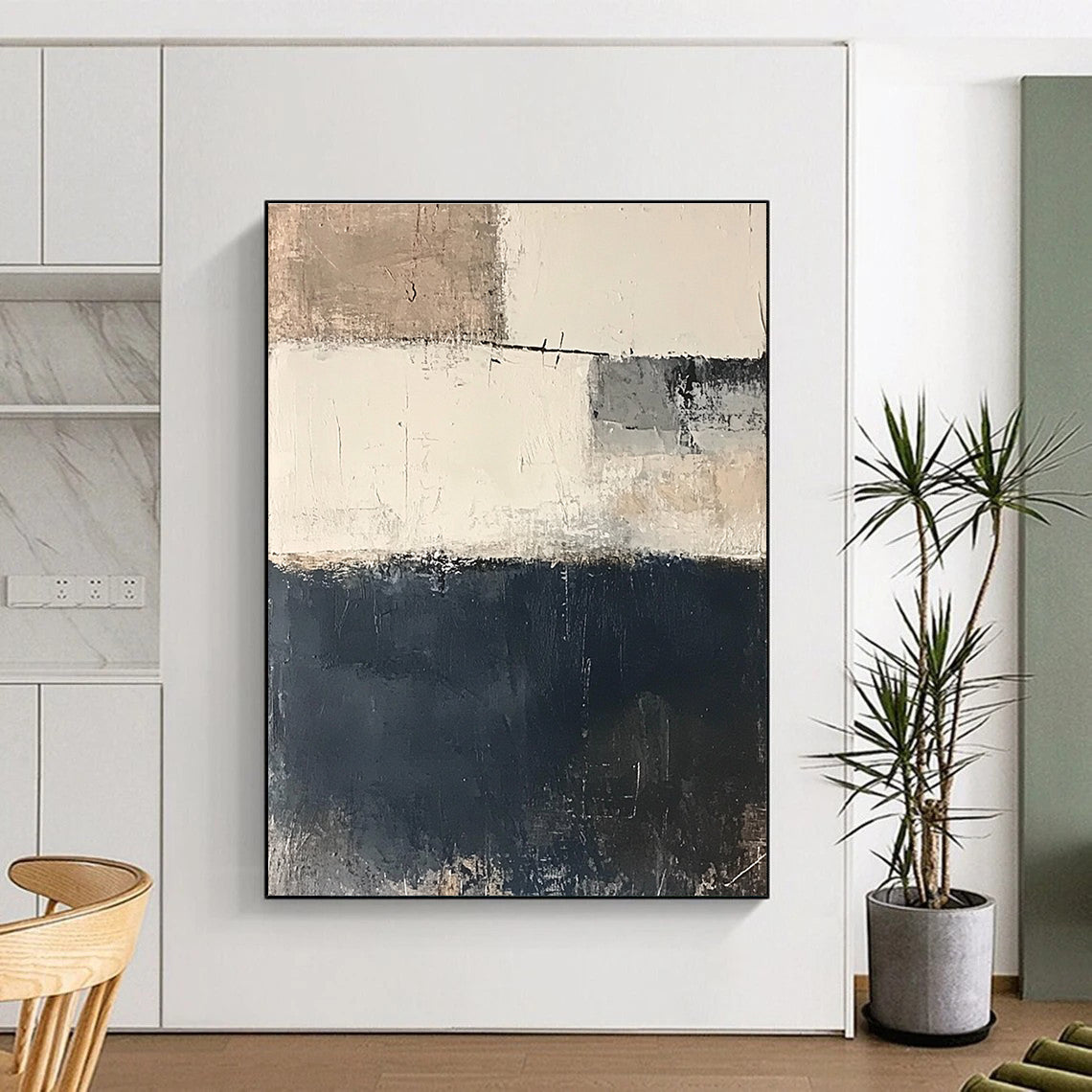 Neutral Tones Abstract Painting with Textured Layers GER530