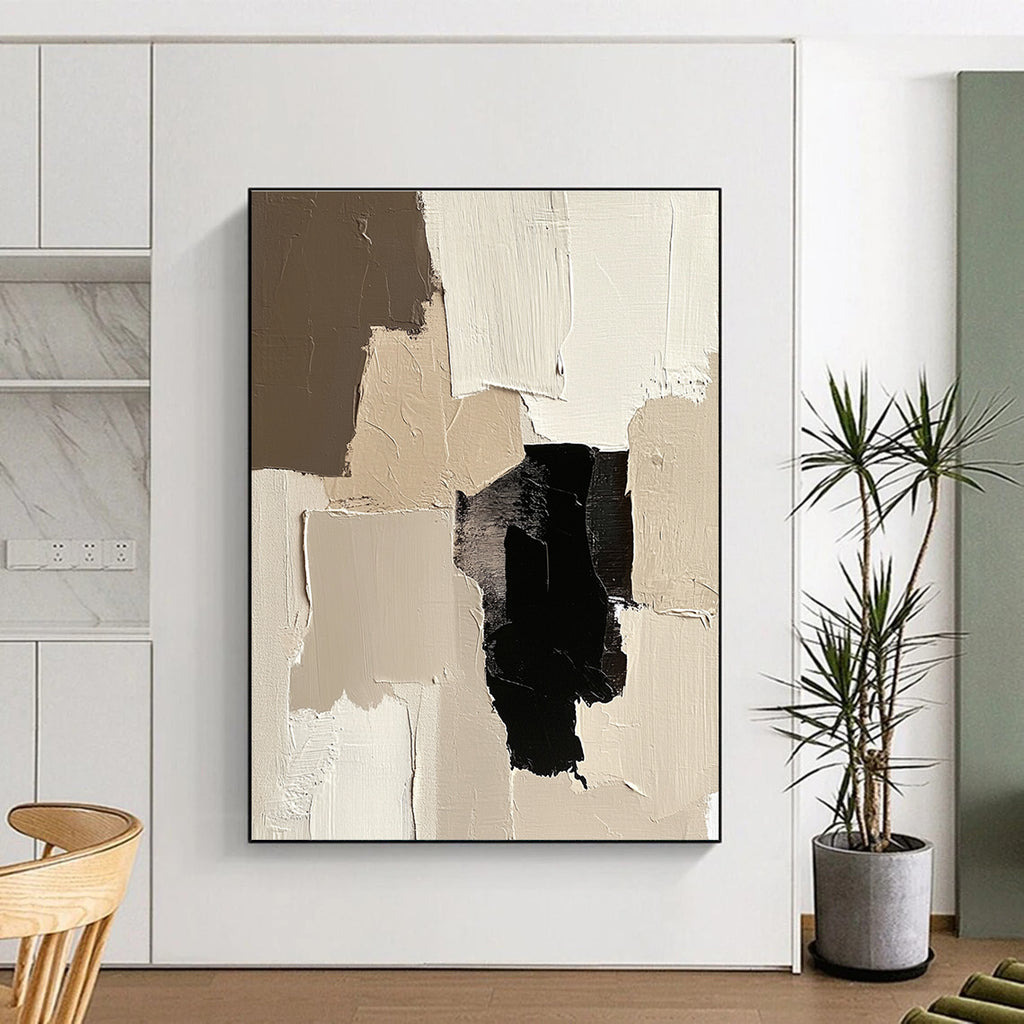 Neutral Tones Abstract Painting with Layered Textures GER452