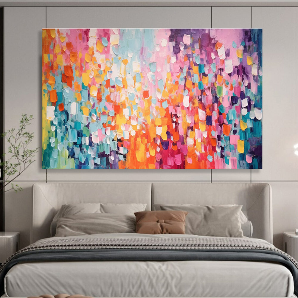 Colorful Patch Abstract Painting with Various Bright Hues THY158