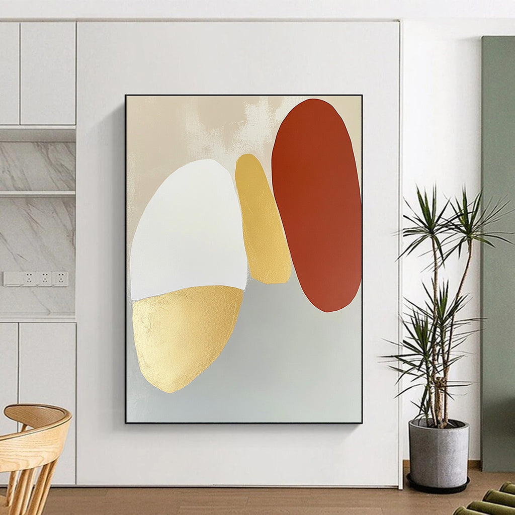 Earthy Tones and Gold Accents Abstract Painting GER874