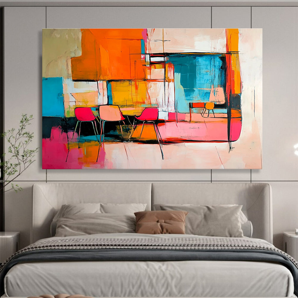 Colorful Interior Abstract Painting with Vibrant Shades DYP500