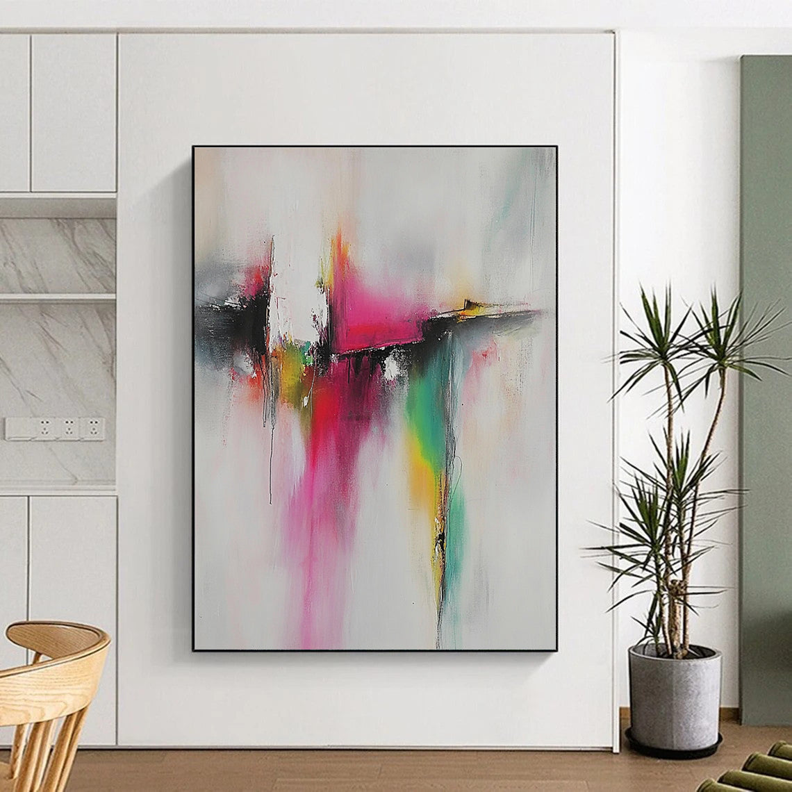 Colorful Drip Abstract Painting with Vibrant Hues GER496