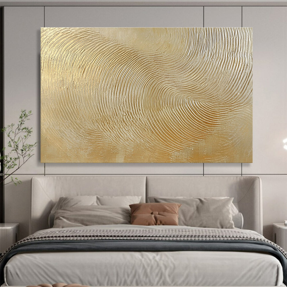 Golden Textured Wave Pattern Abstract Painting DYP150
