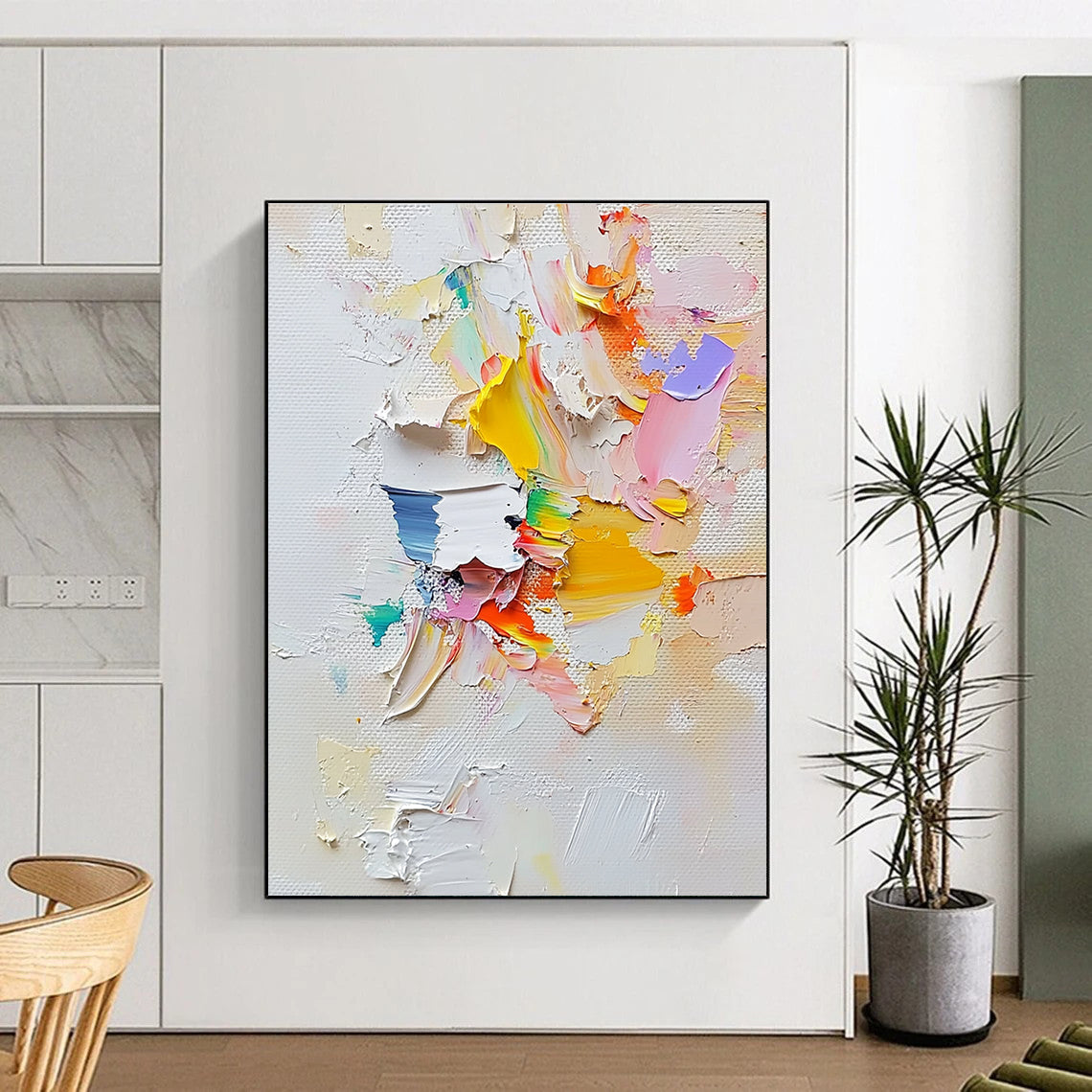 Colorful Palette Knife Abstract Painting with 3D Textures GER583