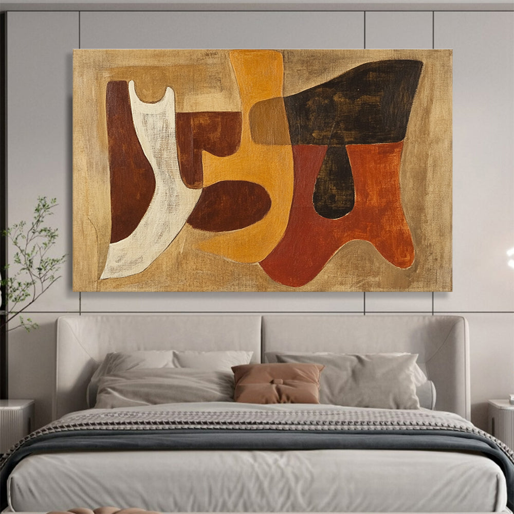 Earth - Toned Abstract Forms Painting DYP104