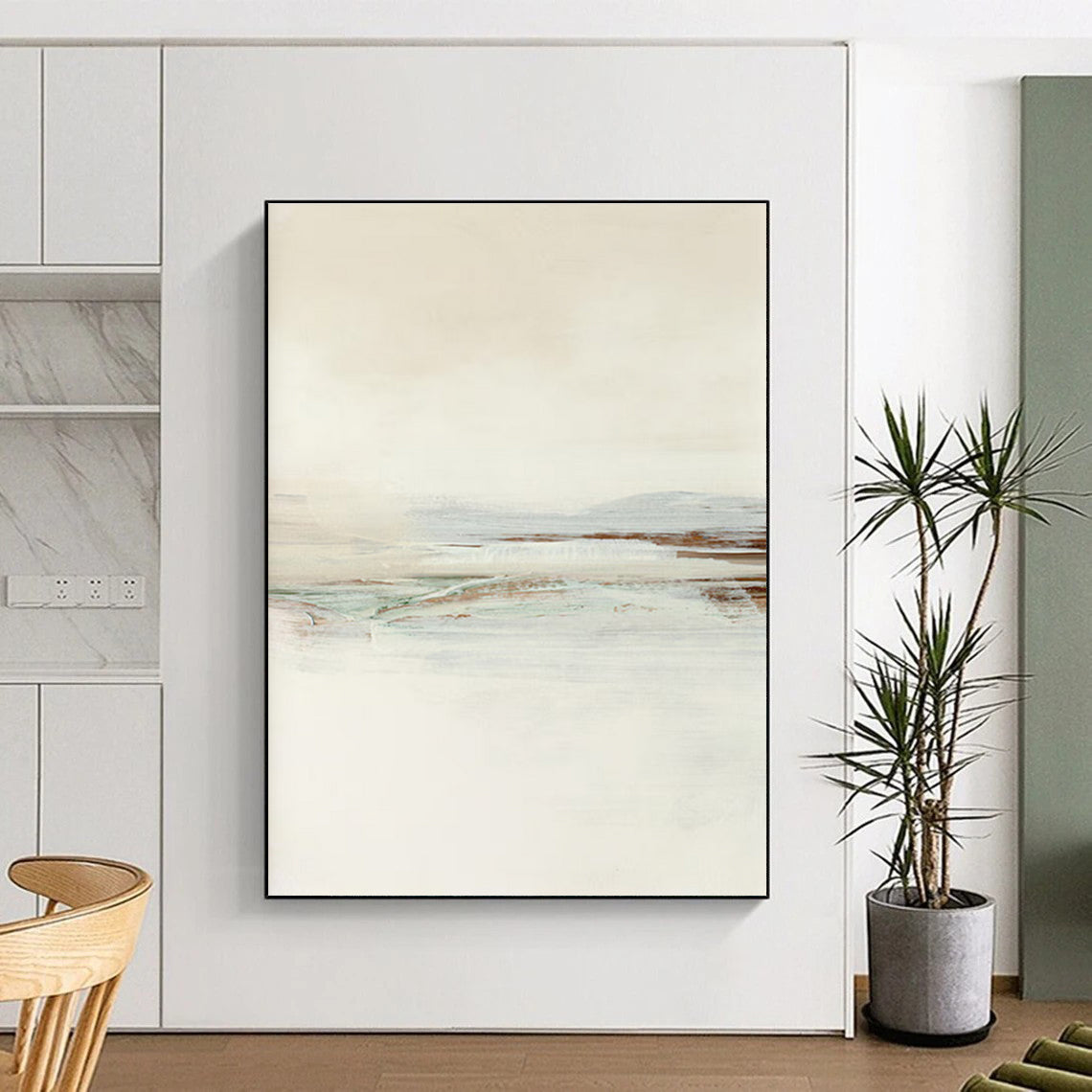 Neutral Tones Coastal Hues Abstract Painting ADGE224