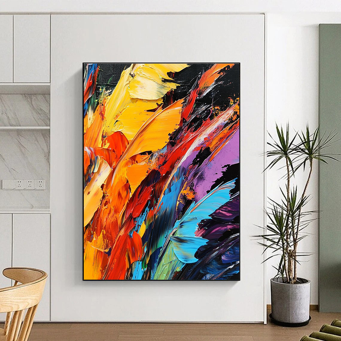 Colorful Textured Abstract Painting with Rich Layers GER599