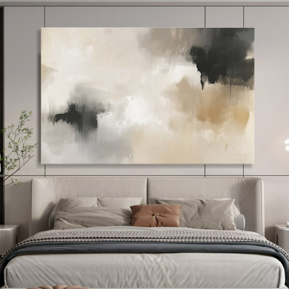 Beige and Gray Abstract Painting with Subtle and Calming Tones DYP379