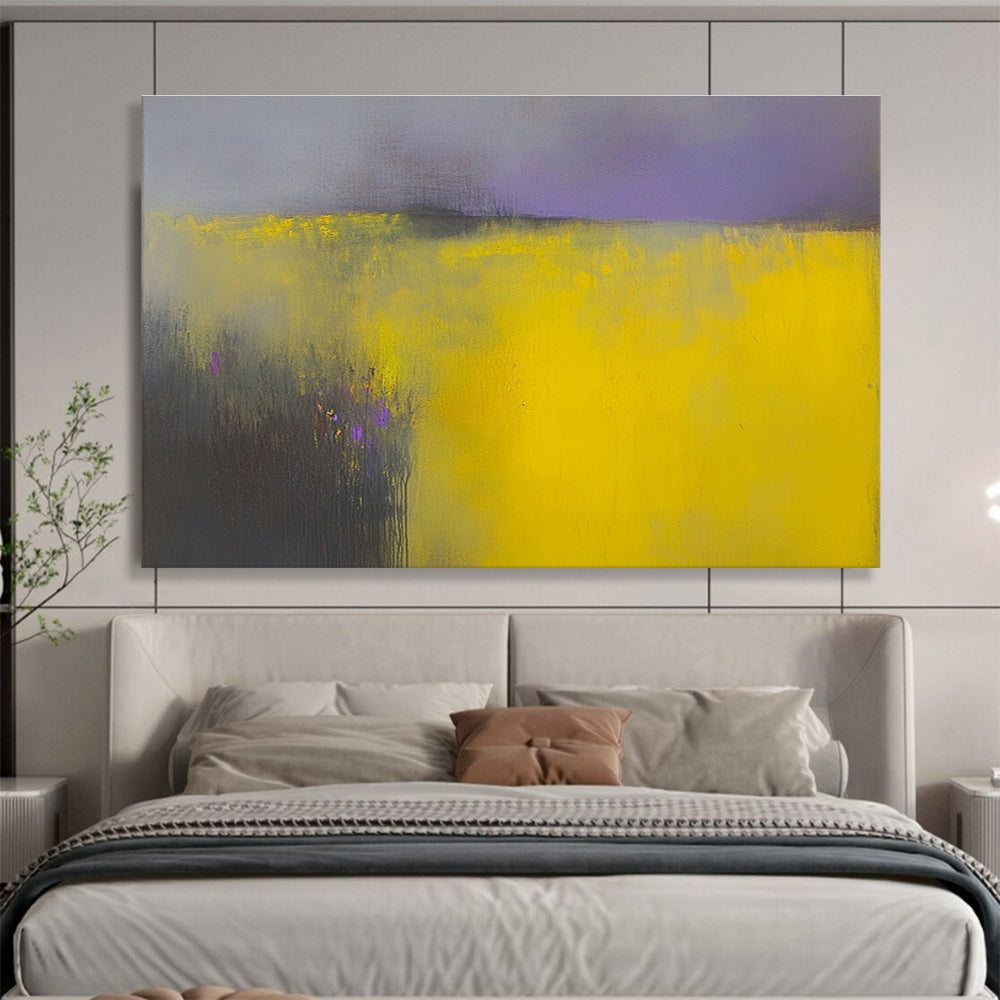 Yellow and Purple - Dreamy Field Abstract Painting DYP066