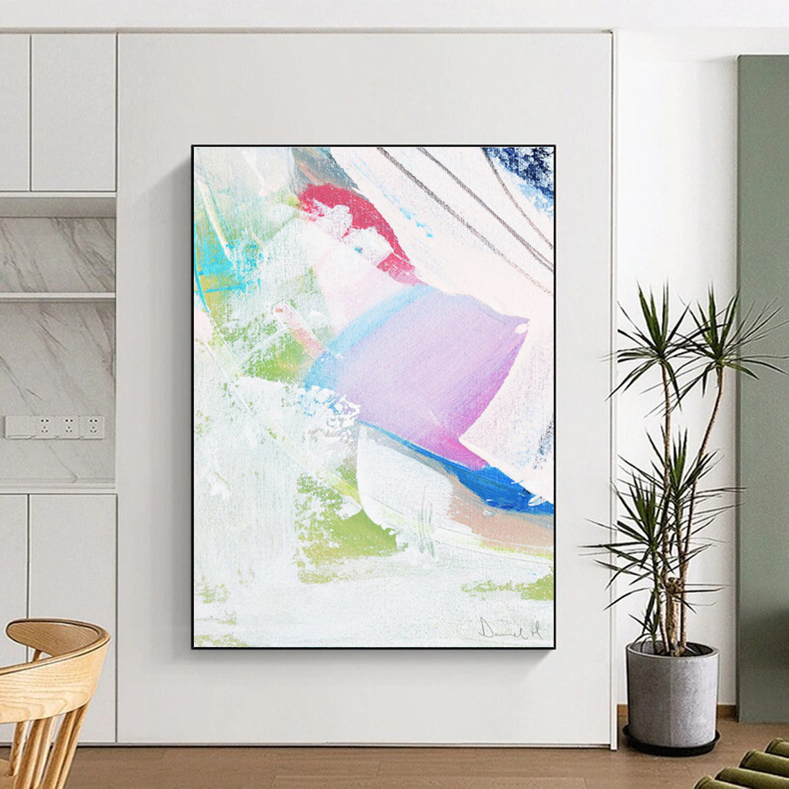 Colorful Abstract Swirls with Soft Background Painting ADGE149