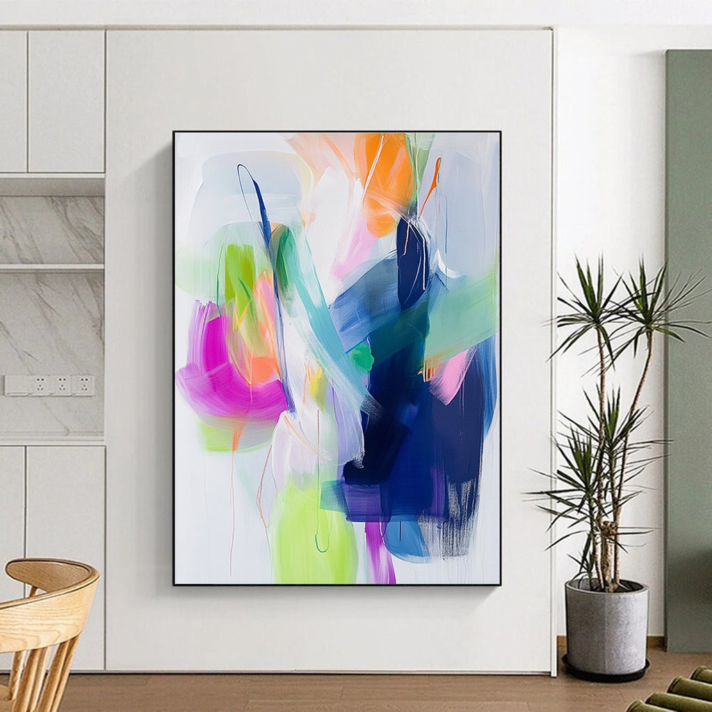 Fluid Color Abstract Painting with Soft and Bold Strokes GER628