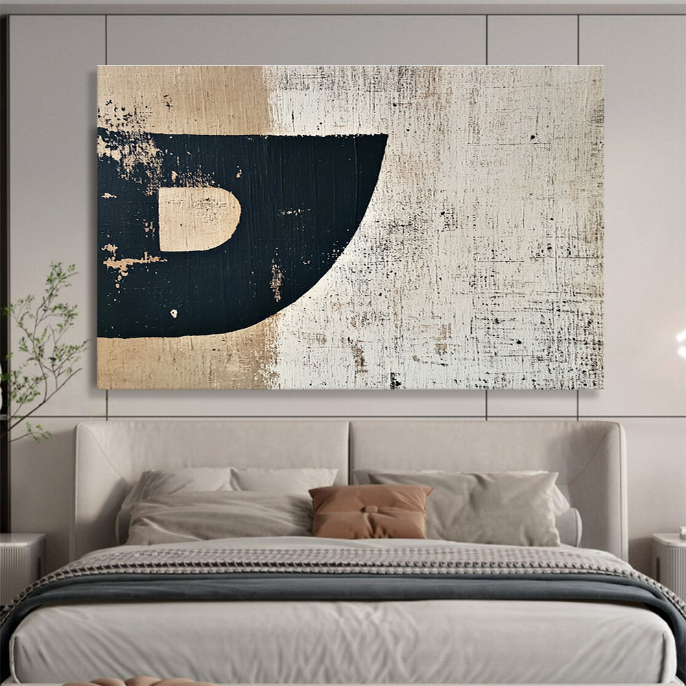 Black Beige Textured - Minimalist Abstract Painting DYP030