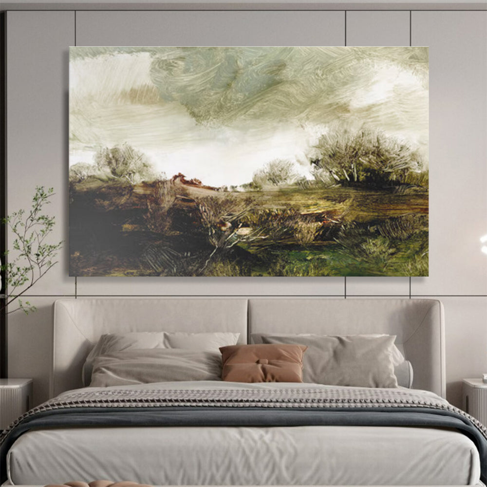 Textured Field Abstract Painting with Ear THY Tones THY122